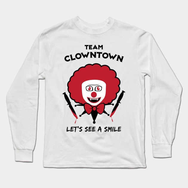 Team Clowntown - Light Background Long Sleeve T-Shirt by nopetoocreepy